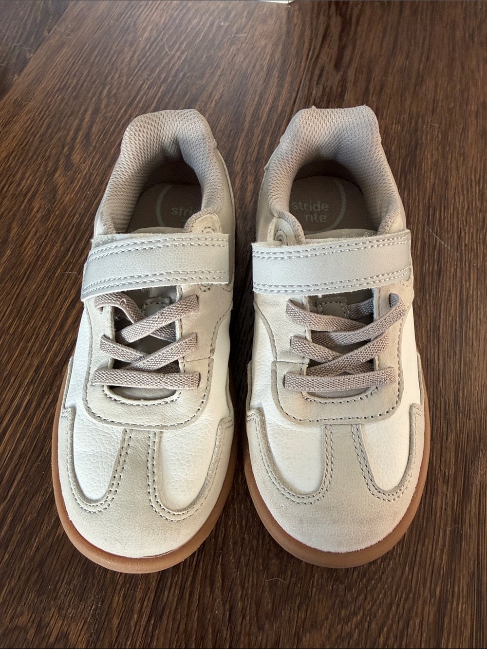 Stride Rite Toddler Neutral Beige Velcro Sneakers size 11